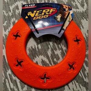 Nerf Dog Flyer in Bright Orange Large - 22cm diameter Disc Hasbro Rubber